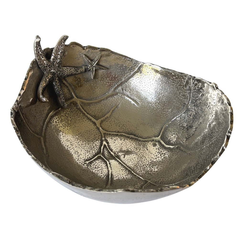 Mariposa Large‎ Starfish Serving Salad Bowl Nautical Coastal Decor Aluminum New